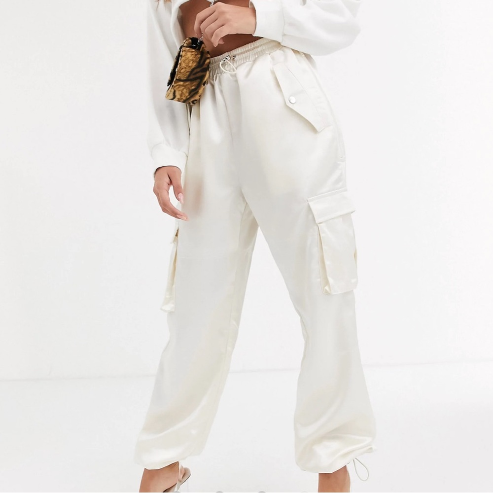 Misguided gold/champagne cargo pants